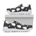 Cute White And Grey Owl Pattern Print White Running Shoes