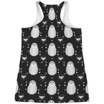 Cute White And Grey Owl Pattern Print Women's Racerback Tank Top