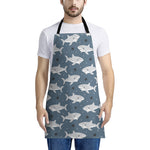 Cute White Shark Pattern Print Apron