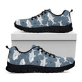 Cute White Shark Pattern Print Black Running Shoes
