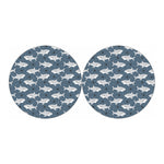 Cute White Shark Pattern Print Car Coasters