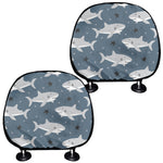 Cute White Shark Pattern Print Car Headrest Covers