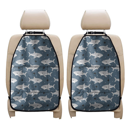 Cute White Shark Pattern Print Car Seat Organizers