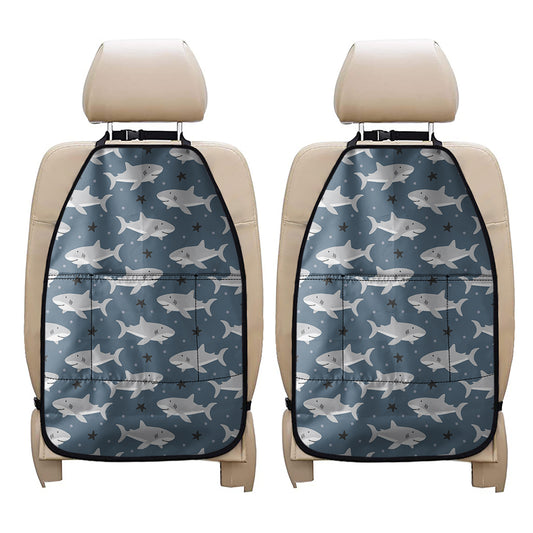 Cute White Shark Pattern Print Car Seat Organizers