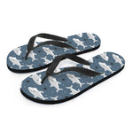 Cute White Shark Pattern Print Flip Flops