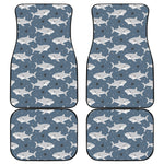 Cute White Shark Pattern Print Front and Back Car Floor Mats