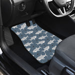 Cute White Shark Pattern Print Front and Back Car Floor Mats