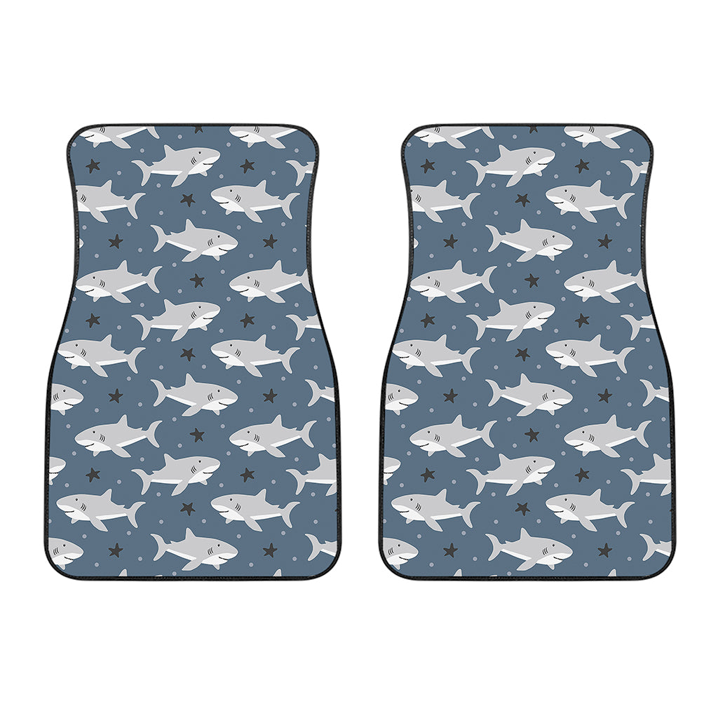 Cute White Shark Pattern Print Front Car Floor Mats