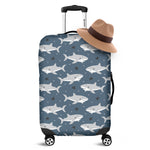 Cute White Shark Pattern Print Luggage Cover