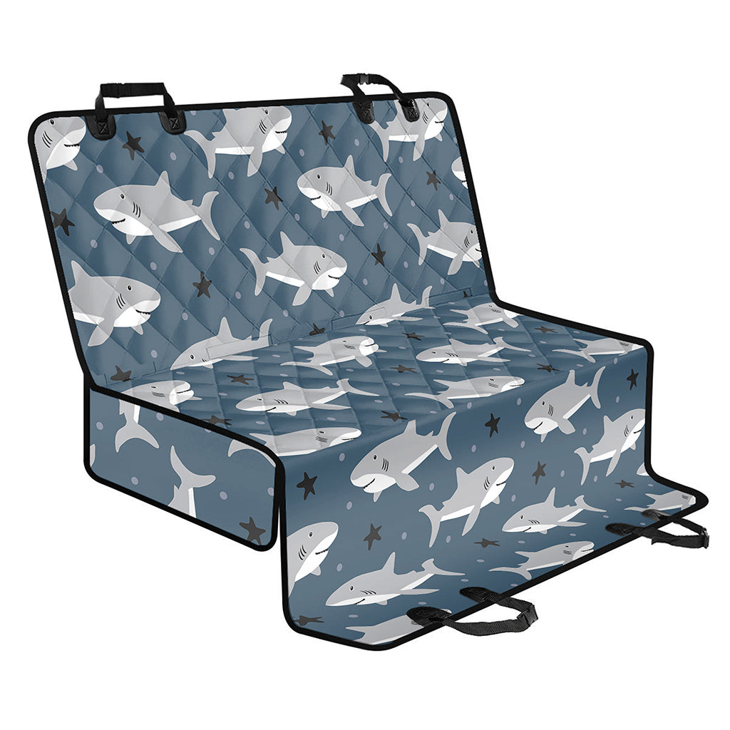 Cute White Shark Pattern Print Pet Car Back Seat Cover