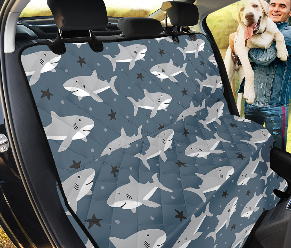 Cute White Shark Pattern Print Pet Car Back Seat Cover