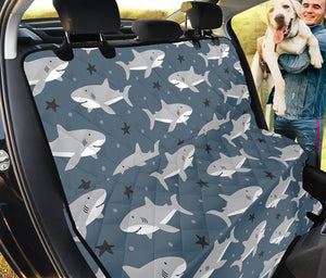 Cute White Shark Pattern Print Pet Car Back Seat Cover