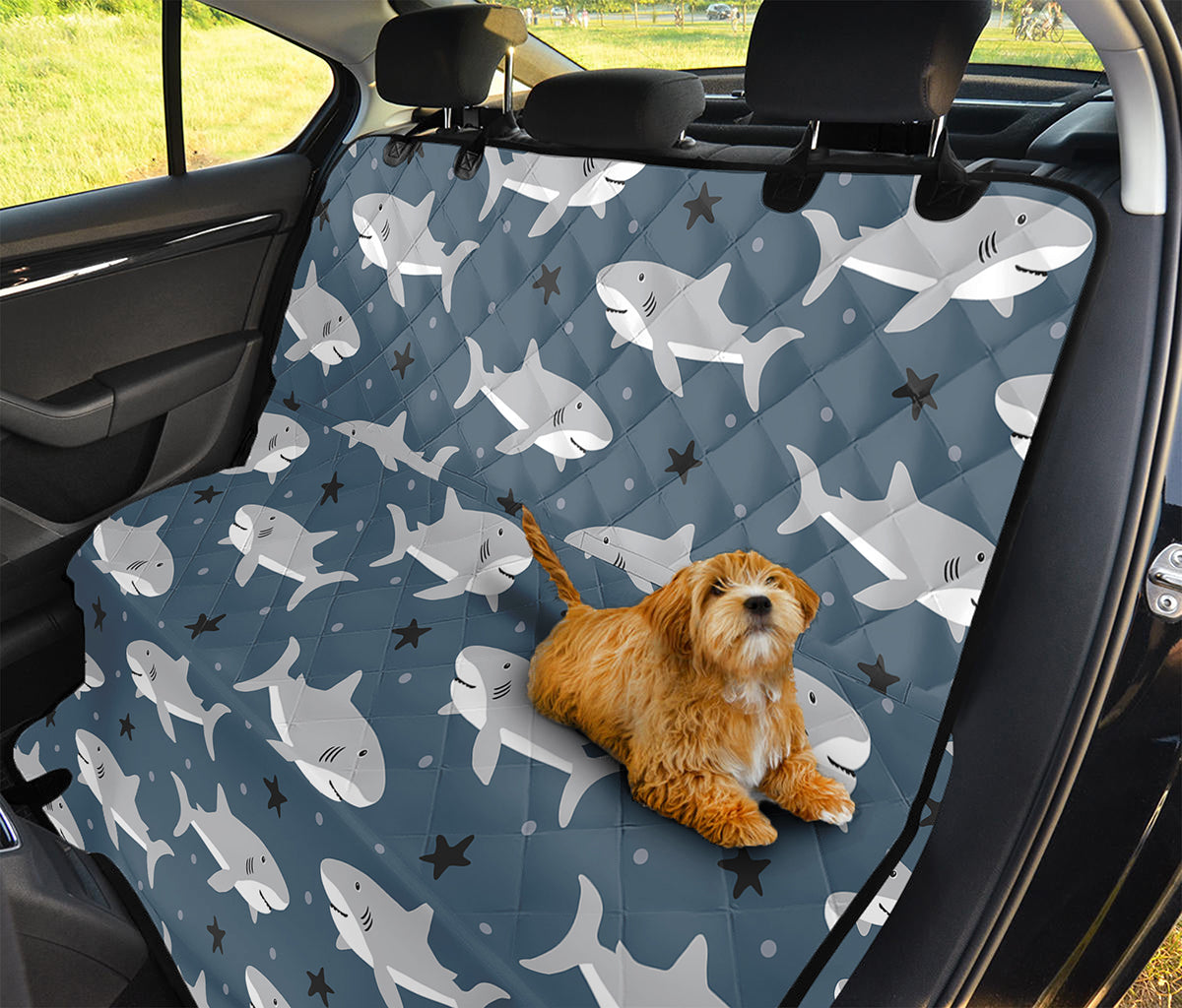 Cute White Shark Pattern Print Pet Car Back Seat Cover