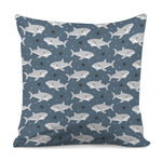 Cute White Shark Pattern Print Pillow Cover