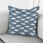 Cute White Shark Pattern Print Pillow Cover