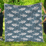 Cute White Shark Pattern Print Quilt