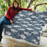 Cute White Shark Pattern Print Quilt