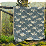 Cute White Shark Pattern Print Quilt