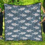 Cute White Shark Pattern Print Quilt