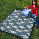 Cute White Shark Pattern Print Quilt