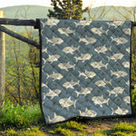 Cute White Shark Pattern Print Quilt