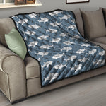Cute White Shark Pattern Print Quilt