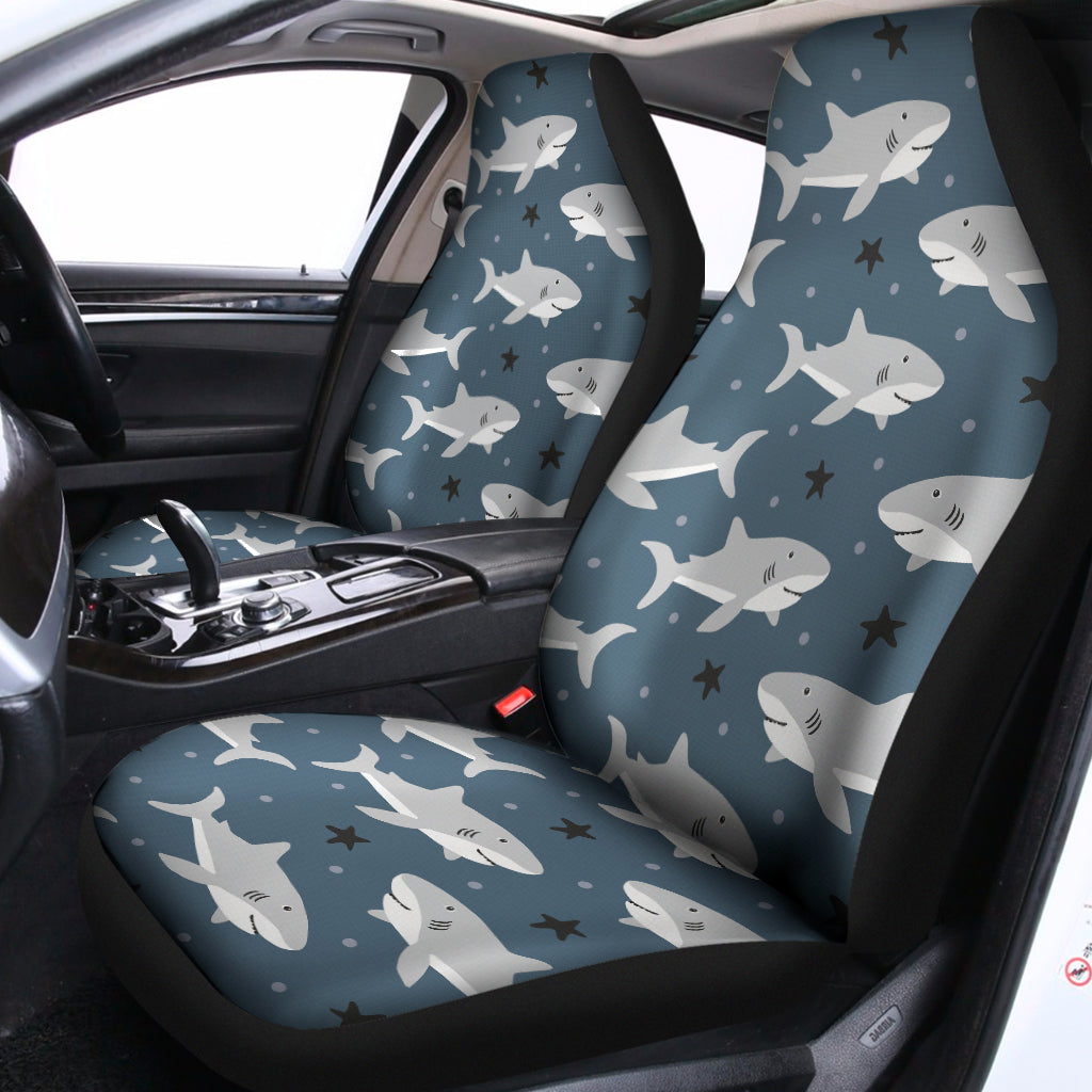 Cute White Shark Pattern Print Universal Fit Car Seat Covers