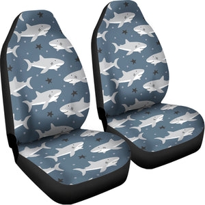 Cute White Shark Pattern Print Universal Fit Car Seat Covers