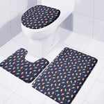Cute Wizard Pattern Print 3 Piece Bath Mat Set
