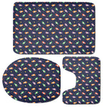 Cute Wizard Pattern Print 3 Piece Bath Mat Set