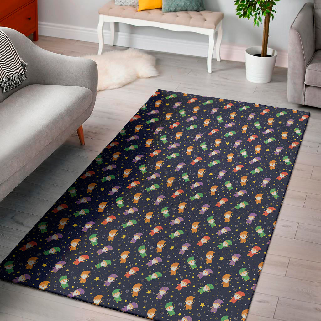 Cute Wizard Pattern Print Area Rug
