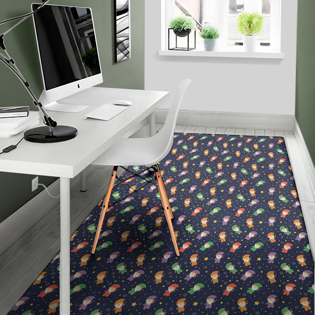 Cute Wizard Pattern Print Area Rug
