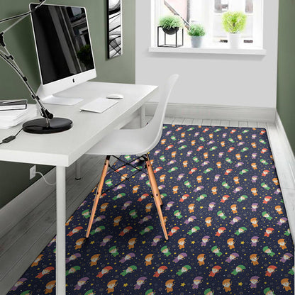 Cute Wizard Pattern Print Area Rug