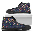 Cute Wizard Pattern Print Black High Top Sneakers