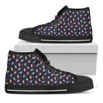 Cute Wizard Pattern Print Black High Top Shoes