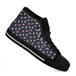 Cute Wizard Pattern Print Black High Top Shoes