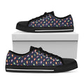 Cute Wizard Pattern Print Black Low Top Sneakers