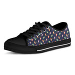 Cute Wizard Pattern Print Black Low Top Shoes
