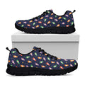 Cute Wizard Pattern Print Black Running Shoes