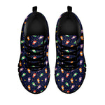 Cute Wizard Pattern Print Black Sneakers