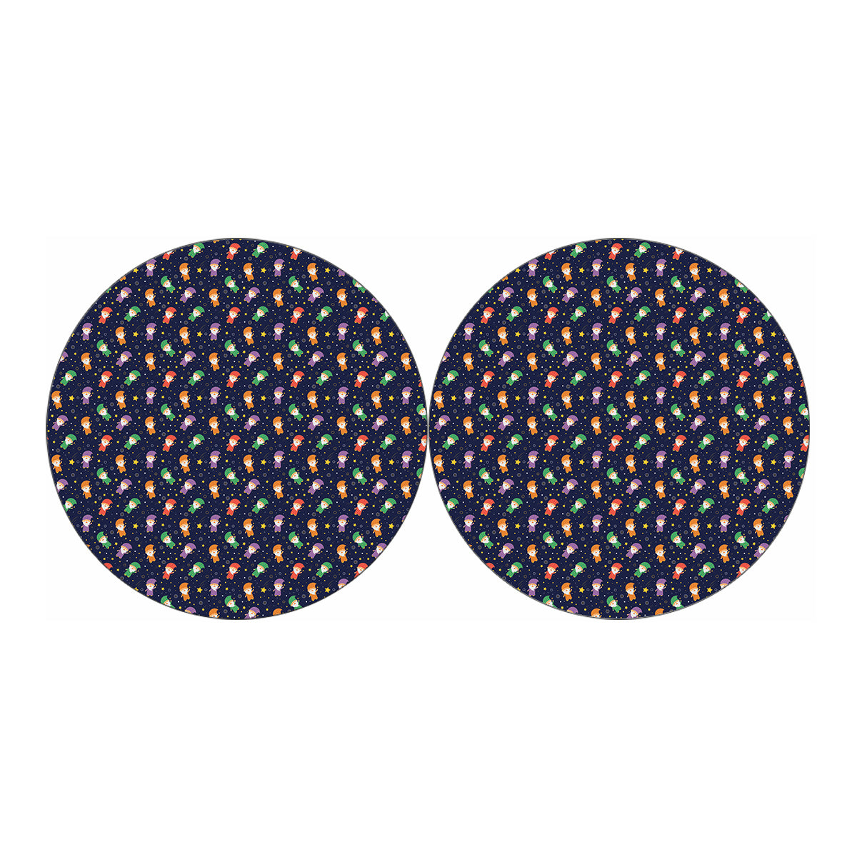 Cute Wizard Pattern Print Car Coasters