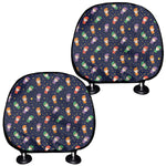 Cute Wizard Pattern Print Car Headrest Covers