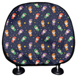 Cute Wizard Pattern Print Car Headrest Covers