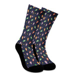 Cute Wizard Pattern Print Crew Socks