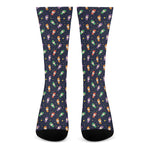 Cute Wizard Pattern Print Crew Socks