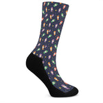 Cute Wizard Pattern Print Crew Socks