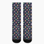 Cute Wizard Pattern Print Crew Socks