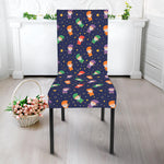Cute Wizard Pattern Print Dining Chair Slipcover
