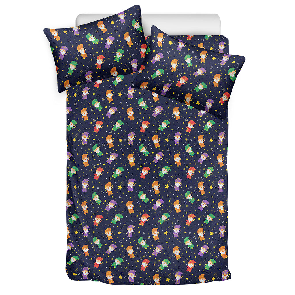 Cute Wizard Pattern Print Duvet Cover Bedding Set