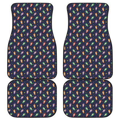 Cute Wizard Pattern Print Front and Back Car Floor Mats